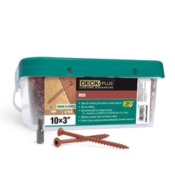 Deck Plus No. 10 Ga. X 3 in. L Red Star Flat Head Deck Screws