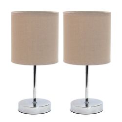 All The Rages Simple Designs 11.8 in. Chrome Gray/Silver Table Lamp
