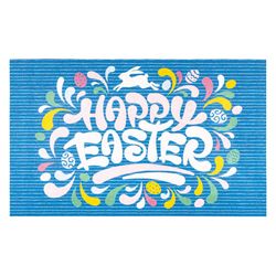 Modern Mat 20 in. W X 32 in. L Multi-Color Happy Easter Ornate Polyester Door Mat