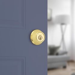 Kwikset Polished Brass Metal Deadbolt