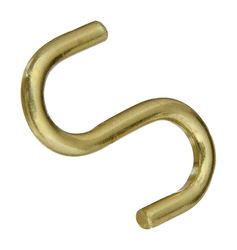 National Hardware Small Gold Solid Brass 1 in. L Open S-Hook 1 pk