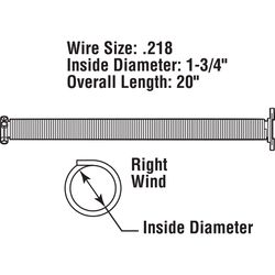 Prime-Line 20 in. L 150 lb Garage Door Torsion Spring