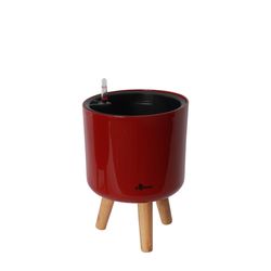 Algreen Modena 12.38 in. H X 8.5 in. D Plastic Planter with Stand Red