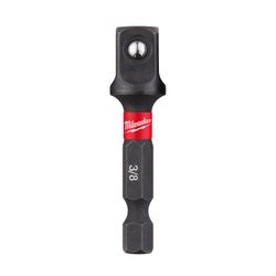 Milwaukee Shockwave Hex/Square 3/8 in. X 2 in. L Socket Adapter Heat-Treated Steel 1 pk