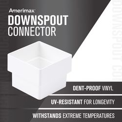 Amerimax 2.6 in. H X 2 in. W X 2 in. L White Vinyl U Downspout Connector