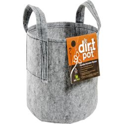 Dirt Pot 16.5 in. H X 24 in. W Fabric Portable Grow Bag Planter Gray