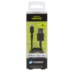 Fusebox Lightning Black USB Cable For Apple 4 L