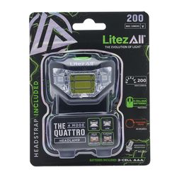 LitezAll 200 lm Black LED Head Lamp AAA Battery