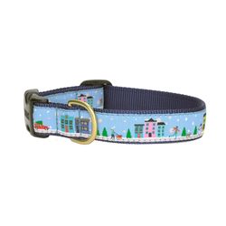Up Country Blue City Christmas Nylon Dog Collar Large