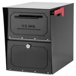 Architectural Mailboxes Oasis Classic Classic Galvanized Steel Post Mount Black Mailbox