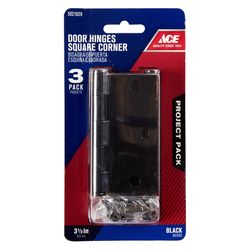 Ace 3-1/2 in. L Black Residential Door Hinge 3 pk