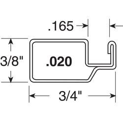 Prime-Line Aluminum .020 in. W X 146 in. L Screen Frame 1 pk