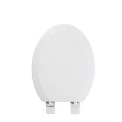 Oakbrook Collection Laurel Elongated White Wood Toilet Seat