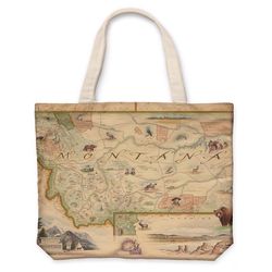 Xplorer Maps Large Cotton Canvas Tote Bag