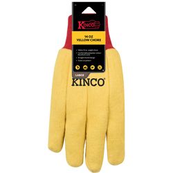 Kinco Men's Indoor/Outdoor Knit Wrist Chore Gloves Red/Yellow XL 1 pair