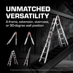 Little Giant Velocity 22 ft. H Aluminum Telescoping Multi-Position Ladder Type IA 300 lb. cap.