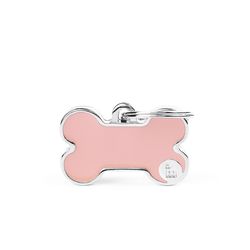 MyFamily Basic Handmade Pink Bone Aluminum Dog Pet Tags Small