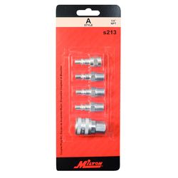 Milton Air Coupler and Plug Set 1/4 in. 5 pc