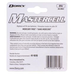 Dorcy Mastercell 9-Volt Alkaline Batteries 1 pk Carded
