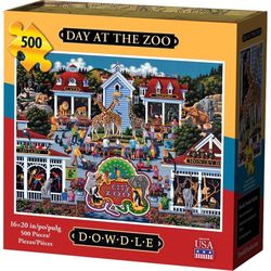 Dowdle Day at the Zoo Personal Puzzle Cardboard/Paper Multicolored 500 pc