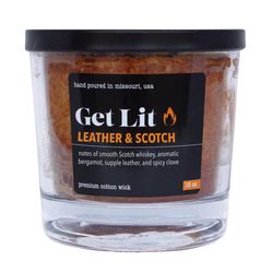 McCall's Candles Get Lit Brown Leather and Scotch Scent Candle 16 oz