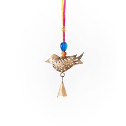 Matr Boomie Chakshu Sari Multi-color Iron 5 in. Bird Bell Chimes