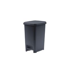 Superio Brand 10 L Onyx Gray Plastic Slim Pedal Step-On Trash Can