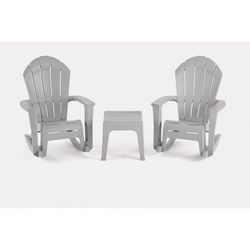 Adams Big Easy Westport Gray Resin Frame Adirondack Rocking Chair