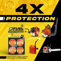 Fuel Stickers 1 in. H X 1 in. W Round Orange Fuel Sticker Label 4 pk