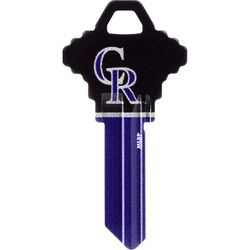 HILLMAN MLB Colorado Rockies House/Office Key Blank 68 Single For Schlage Locks Blue