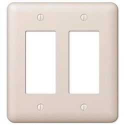 Amerelle Devon Light Almond 2 gang Stamped Steel Decorator Wall Plate 1 pk