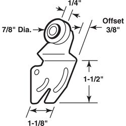 Prime-Line 7/8 in. D X 1/4 in. L Mill Plastic/Steel Roller Assembly 2 pk
