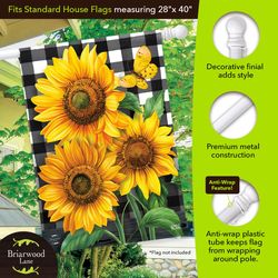 Briarwood Lane 57 in. L Metal Flag Pole