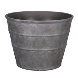 L&G 12 in. H X 16 in. D Polyresin Hamilton Planter Charcoal