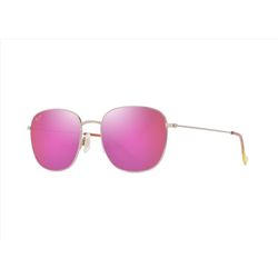 Maui Jim Olali Asian Fit Sunglasses Unisex Shiny Lt Gold w/Violet & Pink Frame Maui Sunrise Lens Pol