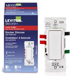 Leviton Lever Edge White Rocker Dimmer Switch 1 pk