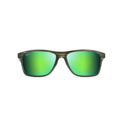 Maui Jim Onshore Sunglasses Men's Olive Stripe Fade Frame Maui Green Lens Polarized