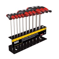 Klein Tools Journeyman Assorted SAE T-Handle Hex Key Set w/Stand 10 pc