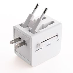 Kikkerland Type A/B/C/E/F/G/I For Worldwide Adapter Plug w/USB Port
