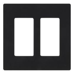 Lutron Claro Black 2 gang Plastic Decorator Wall Plate 1 pk