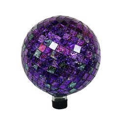 Alpine Purple Glass 12 in. H X 10 in. L X 10 in. W Embossed Tile Gazing Ball