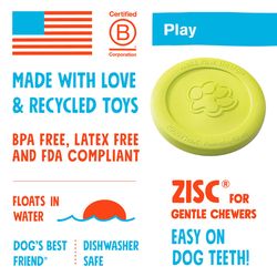 West Paw Zogoflex For Dog Blue Plastic Zisc Disc Frisbee Large 1 pk