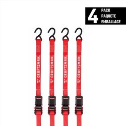 Craftsman 1 in. W X 12 ft. L Ratchet Strap 500 lb 4 pk