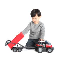 Bruder Masey Ferguson 7480 with Tipping Trailer Red