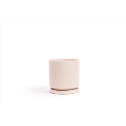 Momma Pots Gemstone Cylinder Porcelain Planter White Sesame