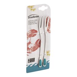 Trudeau Blue/Silver Stainless Steel Seafood Forks