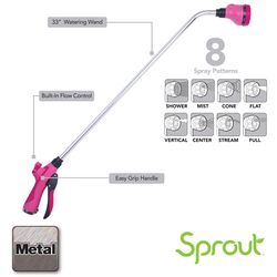 Sprout 8 Pattern Adjustable Multi-Pattern Metal Watering Wand