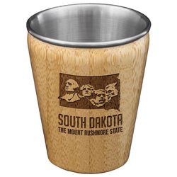 Totally Bamboo 2 oz Brown/Silver Stainless Steel/Wood South Dakota Shot Glass