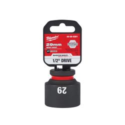 Milwaukee Shockwave 29 mm X 1/2 in. drive Metric/SAE 6 Point Standard Impact Socket 1 pc