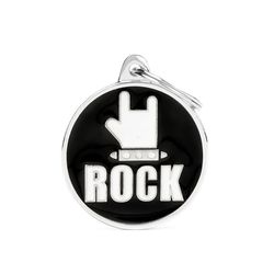 MyFamily Charms Black & White Rock Metal Dog Pet Tags Large